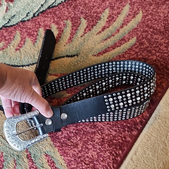 torrid Accessories - Torrid Western Black Belt with Silver Diamonds & Studs